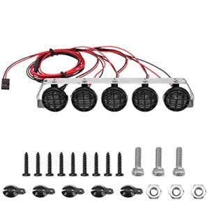 HIRCQOO 1/10 RC Car Roof Lights Body Shell Light Bar Kit for F350 RC Truck Body and Other 1/10 1/12 Scale Models 5LED White