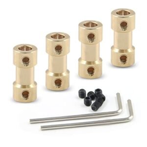 Cionyce 4 PCS Flexible Shaft Coupler 2 3mm Motor Transmission Brass Couplers for RC Motor Yacht Airplane Boat Robot with Screws