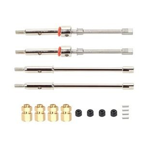 RCAWD 40Cr Mo Steel Front Rear CVD Drive Shaft 4.5mm Extended for Bigger Wheels Spot On RC Wheels Upgrade Parts for 1/24 Axial SCX24 Wrangler Bronco Gladiator C10 Deadbolt