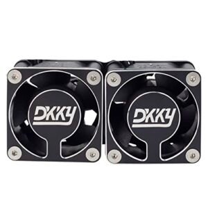 DKKY RC Model Parts 40mm Aluminum Alloy Motor Cooling Fan Heatsink 2Pcs DIY Kit for TRX4 ARRMA Axial 1/10 1/8 1/5 RC Cars