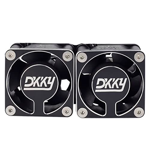 DKKY RC Model Parts 40mm Aluminum Alloy Motor Cooling Fan Heatsink 2Pcs DIY Kit for TRX4 ARRMA Axial 1/10 1/8 1/5 RC Cars