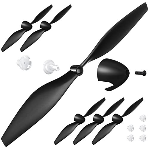 Hanaive 6 Sets RC Plane Propellers for Nose Heavy RC Plane TR C385 TR C285G with Carbon Fiber Nose Cone Prop Savers and Adapters