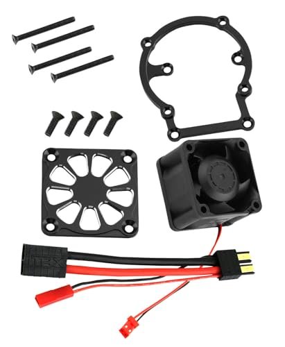 RCMYou Aluminum Cooling Fan Motor Heatsink for Monster Stick RC Plane 1/8 Sledge 4WD Black