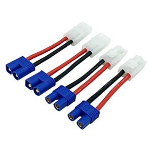 Memphis Belle RC Plane Tamiya to EC3 Connector Adapter Set with 14AWG Silicone Cable for Lipo Battery Charger ESC