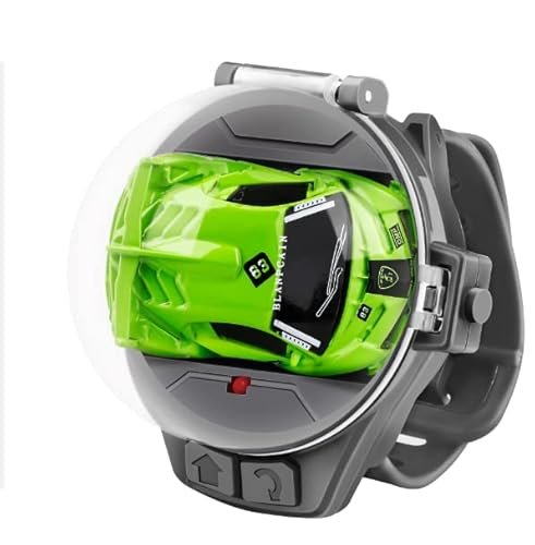 ValoRcasa 2022 Mini Remote Control Car Watch Toys 2.4 GHz Cartoon RC Racing USB Charging TikTok Hand Controlled for Boys Girls Birthday Gift Green Standard Size