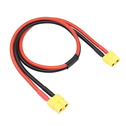 RIIEYOCA RC Willey Queen Mattress XT60 Female to XT60 Female Connector with 0.5M 12AWG Silicon Wire for Lipo Battery FPV Drone