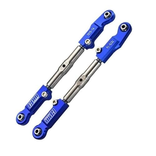 Aluminum 7075 T6 and Stainless Steel Adjustable Front Steering Tie Rod for Traxxas 1/8 Nitro RC Monster Truck Sledge 95076 4 Blue