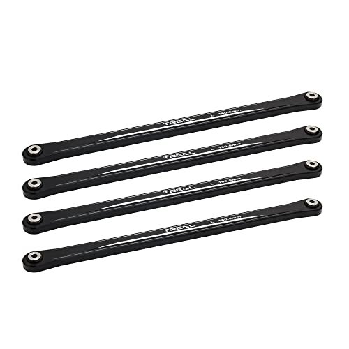 TREAL Aluminum 7075 Lower 4 Link Bar Set 160 5mm for Losi RC Mega Truck LMT 4WD Solid Axle Mega Truck Bog Hog King Sling Black