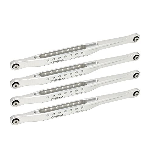 TREAL Aluminum 7075 Lower Chassis Links Set for Losi RC Nitro Truck LMT 4WD Solid Axle Mega Truck Bog Hog King Sling Silver