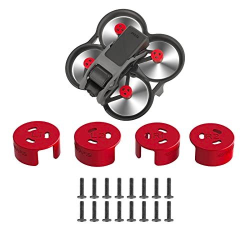 DJI Avata FPV Drone Aluminum Motor Cover Set 4 Pieces Dustproof Waterproof Scratchproof Protective Case Mounts Red