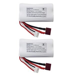 PUOO RC Willey Bunk Bed 2PCS 11.1V 2000mAh T Plug Lithium Battery for R608 2104 210E 200E RC Speedboat