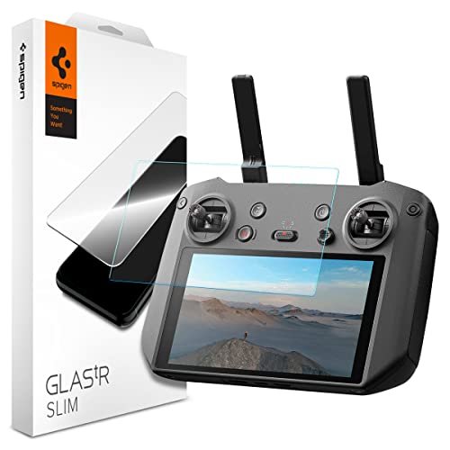 Spigen GlasTR Slim Tempered Glass Screen Protector 2 Pack for DJI RC Pro and DJI Smart Controller Perfect for Glass Cub RC Plane Enthusiasts