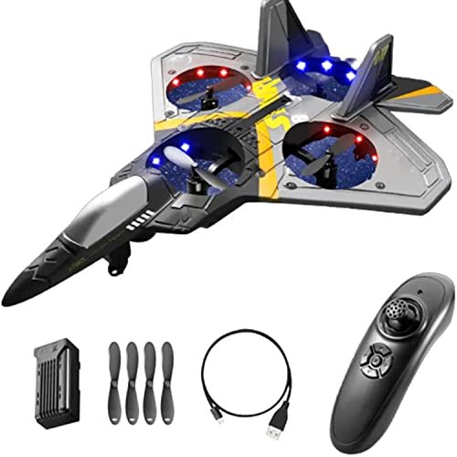 V17 Jet Fighter Stunt RC Airplane Fastest RC Jet Plane with 2.4GHz 6CH Remote Control and 360° Stunt Spin Silver