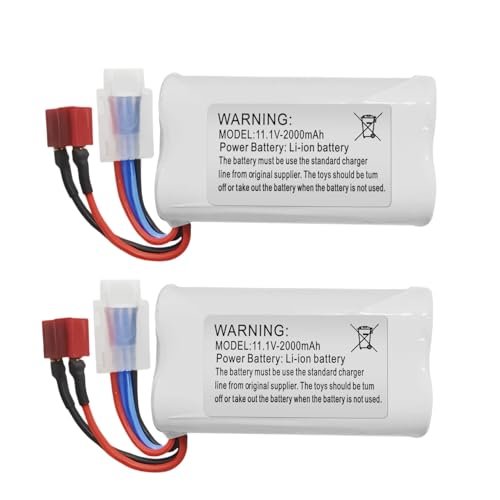 Sea Jump 2PCS 11.1V 2000mAh T Plug Lithium Battery for Taiyo Sea Runner RC Boat and Other Brushless High Speed Water Cooling Models