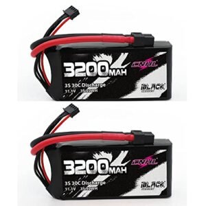 CNHL 3200mAh 3S Shorty Lipo Battery 30C 11.1V for Best Selling RC Truck and RC Vehicles XT60 Connector 2 Packs