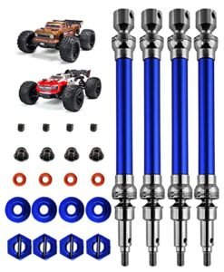 Rcarmumb Rc Drive Shaft CVD Upgrades for 1/10 Arrma Outcast 4s Blx V1 Kraton 4s Blx V1 4pcs Front Rear Axles Upgrades Part Harden Metal Steel 45 Driveshaft Hop ups More Powerful Navy Blue Perfect for Rc Navy Submarine Enthusiasts