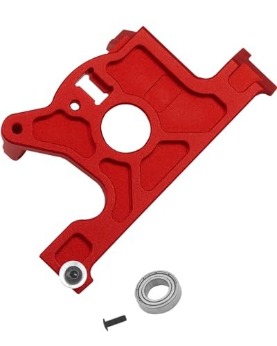 Rcarmumb 1/10 RC Rally Wheels Aluminum Motor Mount Upgrade for Rustler 4x4 Slash LCG and VXL Rally Vehicles Alloy Hops Ups Part Red