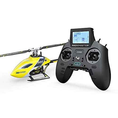 OMPHOBBY M2 EVO Ready to Fly 3D RC Helicopter Eurocopter Style 6CH Remote Control Helicopter for Adults Compatible with RadioMater Zorro Transmitter Yellow