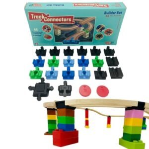 Toy2 RC Track Utah Builder Set Plastic Track Connectors for Wooden Train Tracks