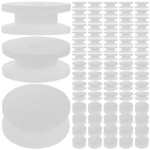 TEHAUX 100pcs RC Wheel Motor Pulley Wheels 2mm Hole Plastic Belt Pulley Groove 9.3mm Diameter Mini Gear Motor Wheels for DIY Models Science Projects White
