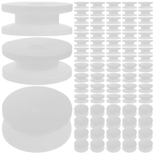 TEHAUX 100pcs RC Wheel Motor Pulley Wheels 2mm Hole Plastic Belt Pulley Groove 9.3mm Diameter Mini Gear Motor Wheels for DIY Models Science Projects White