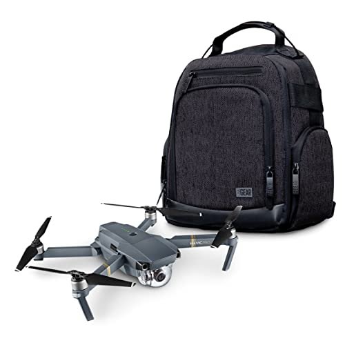USA Gear Drone Backpack Compatible with MHz RC Boats USA DJI Mavic Pro Spark Mini Ryze Tello Yuneec Breeze Customizable Interior Weather Resistant Black