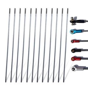 Enforcer RC Boat Parts 12Pcs 304 Stainless Steel M3 Pushrod Connector 7.87 Inch DIY Linkage for Model Airplane Helicopter Car