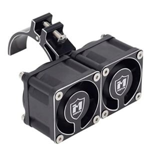 ARRMA 1/5 RC Wheels Compatible High Speed Dual Cooling Fans Heatsink for 1717 4985 Motor Adjustable Mount 4028 Black