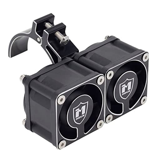 ARRMA 1/5 RC Wheels Compatible High Speed Dual Cooling Fans Heatsink for 1717 4985 Motor Adjustable Mount 4028 Black