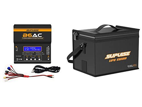 SUPULSE iMAX B6 LiPo Charger Lipo Battery Balance Charger and SUPULSE Lipo Battery Safe Bag with Detachable Adjustable Shoulder Strap