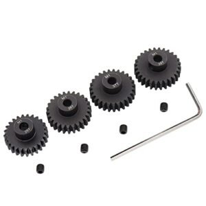 Treehobby 4PCS Metal Steel M1 Pinion Gear Sets 25T 26T 27T 28T for 5mm RC Motor Shaft Compatible with Rodeo Tokin RC Truck and Other 1/8 1/10 Scale Models