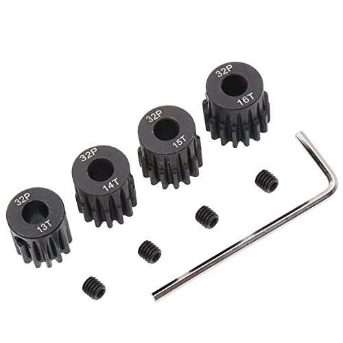 Treehobby 4PCS Metal Steel 32P 5mm Pinion Gear Set 13T 14T 15T 16T with Hex Key for RC Cars Perfect for RC Willey Riverdale Utah Enthusiasts
