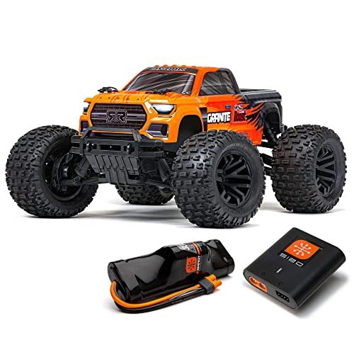 ARRMA RC Hummer Monster Truck 1/10 Granite 4X2 Boost MEGA 550 Brushed RTR with Battery Charger Orange ARA4102SV4T1