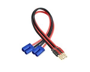 Laisomeke EC5 Plug Connector Adapter 2 Pack EC5 Male to 4mm Banana Male with 12AWG 30CM Cable for RC Helicopter F645 and Other RC Vehicles