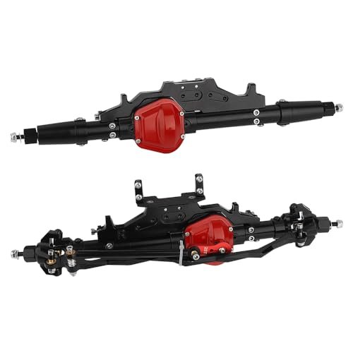 RZXYLRC Complete Metal Front Rear Axle Set for 1/10 RC Rock Crawler Best RC Rock Crawling Tires Compatible with Axial Wraith Models 90018 90020 90045 RR10 90048 90053 Black