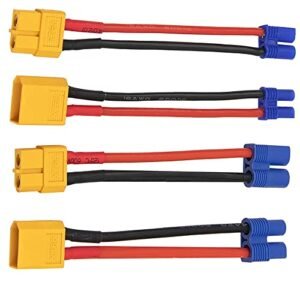 ShareGoo EC2 to XT60 and EC3 to XT60 Adapter Set with 3.93 Inch Cable for Hanover RC Theater Showtimes Enthusiasts