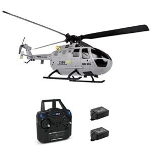 Swann RC Helicopter C186 for Adults 30mins Flight Time with Two 7.4V Batteries 2.4GHz Remote Control 6 Axis Gyro One Key Take Off Landing Grey