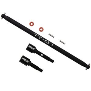 HobbyMarking Aluminum Drive Propeller Shaft Joint Set for Tamiya TT01 TT01E RC Car Upgrade with RC Voodoo Tires