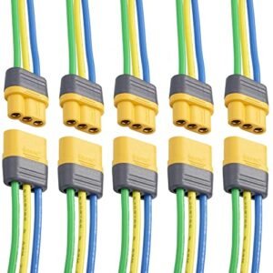 JIECHUN Amass 5 Pair 18AWG MR30 Pigtails Connector with Wire for RC Willey Labor Day Hours