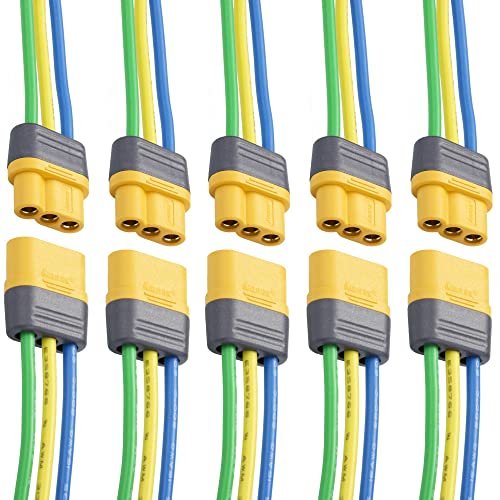 JIECHUN Amass 5 Pair 18AWG MR30 Pigtails Connector with Wire for RC Willey Labor Day Hours