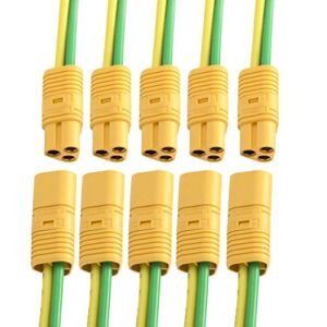 JIECHUN Amass 5 Pair 18AWG MT30 Pigtails Connector with 150mm Silicon Wire for RC Lipo Battery FPV Racing Drone Perfect for GTA SA RC Plane Mission
