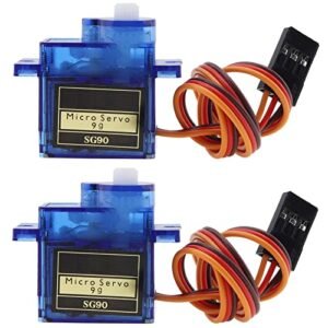 DiGiYes SG90 Micro Servo Motor 9G Mini Servo Kit 2 Pack for Aviation Jet RC Robot Arm Control with Cable