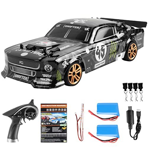 GoolRC 1/18 Scale 2.4GHz 4WD 30KM H High Speed Remote Control Drift Car RC Under 1000 with LED Light Strip and 2 Batteries