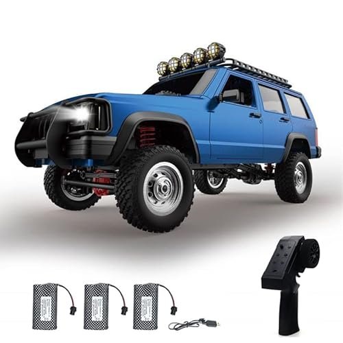 Brookstone Rock Climbing RC Car GoolRC 1/12 Scale Remote Control Truck 2 4Ghz 4WD Off Road Vehicle with 3 Batteries Blue