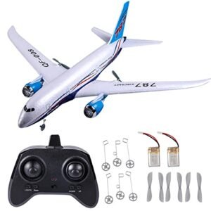 OTXKOO FunTech RC Airplane 2.4Ghz DIY 3 Channels Ready to Fly RC 787 Dreamliner Advanced Wingspan 550mm with 2 Batteries