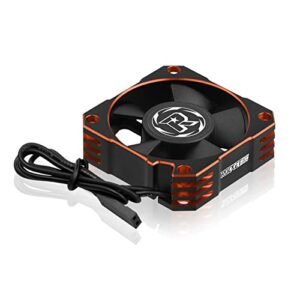 ARRAROWN 1/8 Scale RC Car Cooling Fan 35mm 21000RPM Aluminum ESC Motor Heatsink for 3650 3660 3670 Brushless Motors Black Orange
