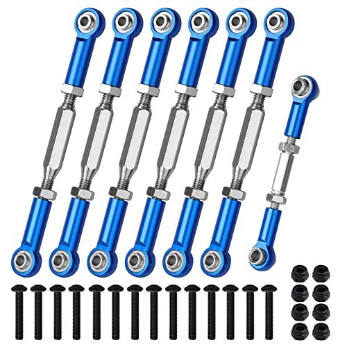 7Pcs Aluminum Turnbuckles Camber Links 70 80mm Hole to Hole for 1 10 RC Drift Cars Traxxas Slash Rustler Hoss Stampede VXL 4X4 2WD X 01 Bandit Bigfoot with Adjustable Rod Ends