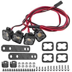 HIRCQOO RC Crawler Bumper Light LED Headlight Spotlight with Square Cover for Traxxas TRX4 Axial SCX10 Best Traxxas RC Car Under 200