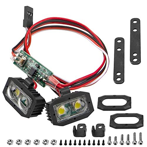 HIRCQOO RC Crawler Bumper Light LED Headlight Spotlight for Nitro RC Crawler Trucks Compatible with Traxxas TRX4 Axial SCX10