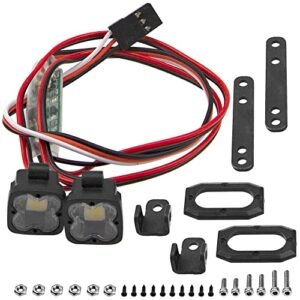 HIRCQOO RC Crawler Beadlock Wheels LED Headlight Spotlight 2Leds with Control for Traxxas TRX4 Axial SCX10 90046 D90 CC01 Wraith Redcat Gen8 1 10 Scale Models